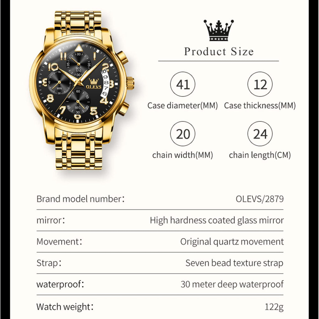 Waterproof Stainless Steel Quartz Analog Watch W651