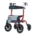 All-Terrain Rollator Walker with Seat, 12” Non-Pneumatic Tire Front Wheels, Compact Folding, Red U771