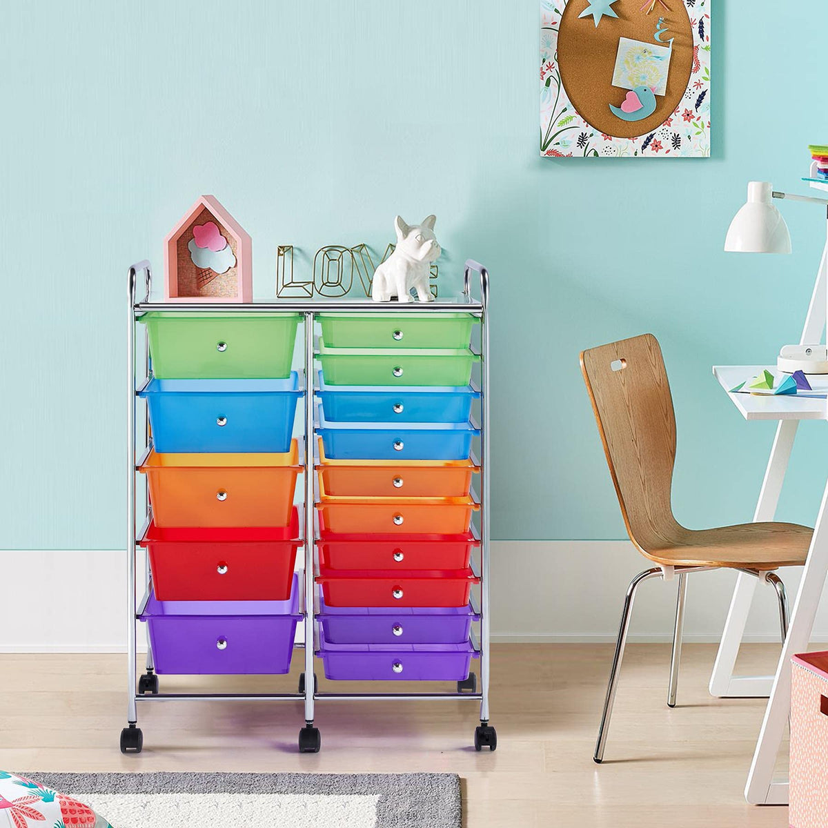 15 Drawer Rolling Storage Cart K8838