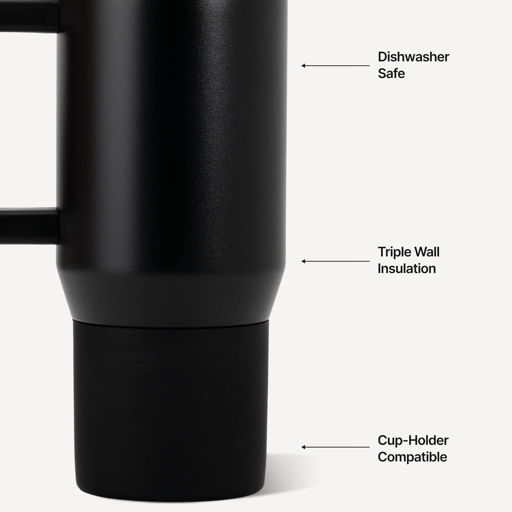 20oz Ceramic-Lined Mug with Handle, Black G763417