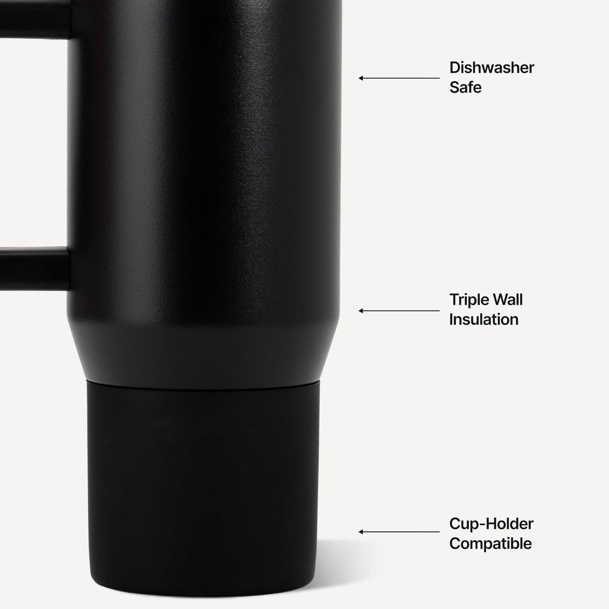 20oz Ceramic-Lined Mug with Handle, Black G763417