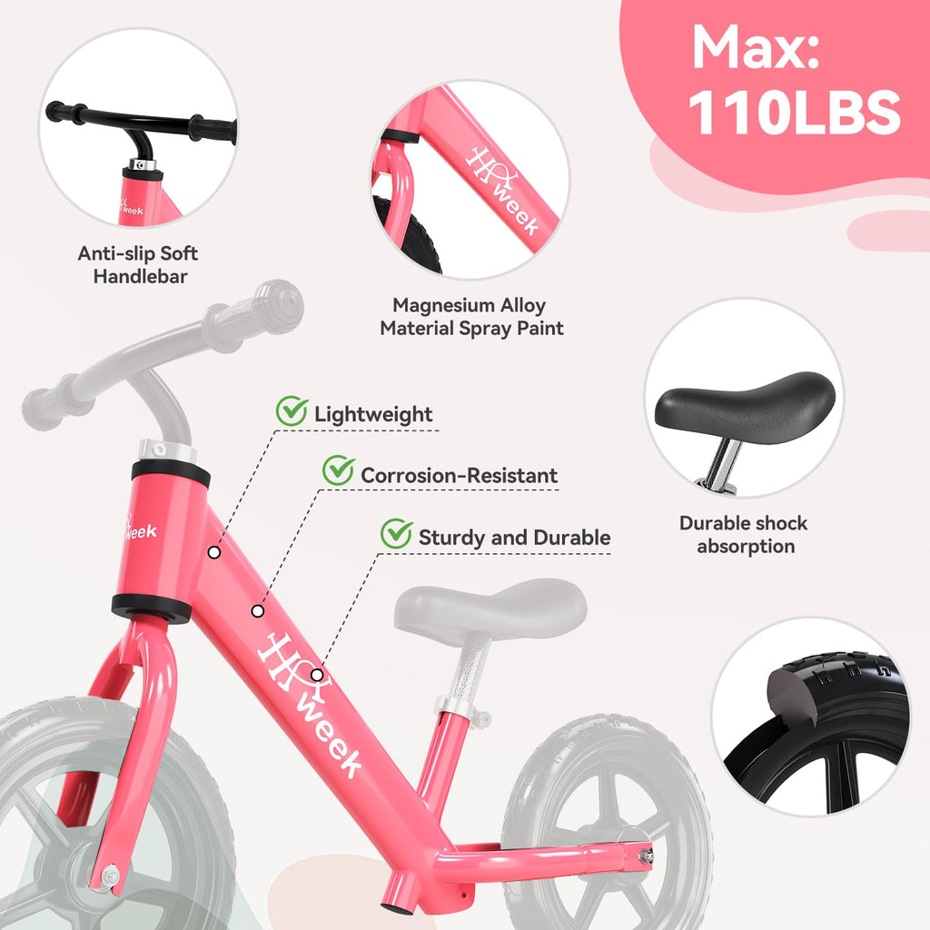 12” No Pedal Adjustable Toddler Balance Bike S544