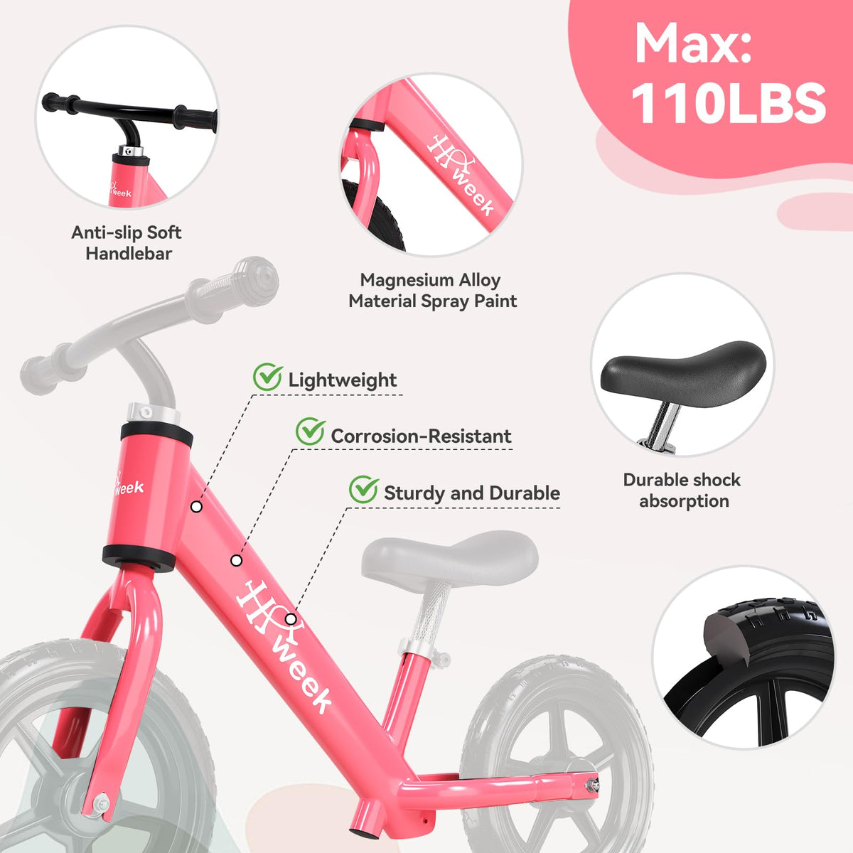 12” No Pedal Adjustable Toddler Balance Bike S544