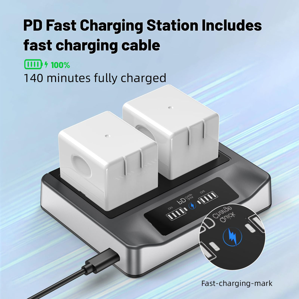 3000mAh Replacement Battery with Charging Station R307