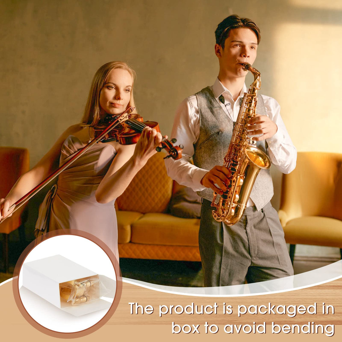 2 Pcs Gold Alto Saxophone Ligature V481