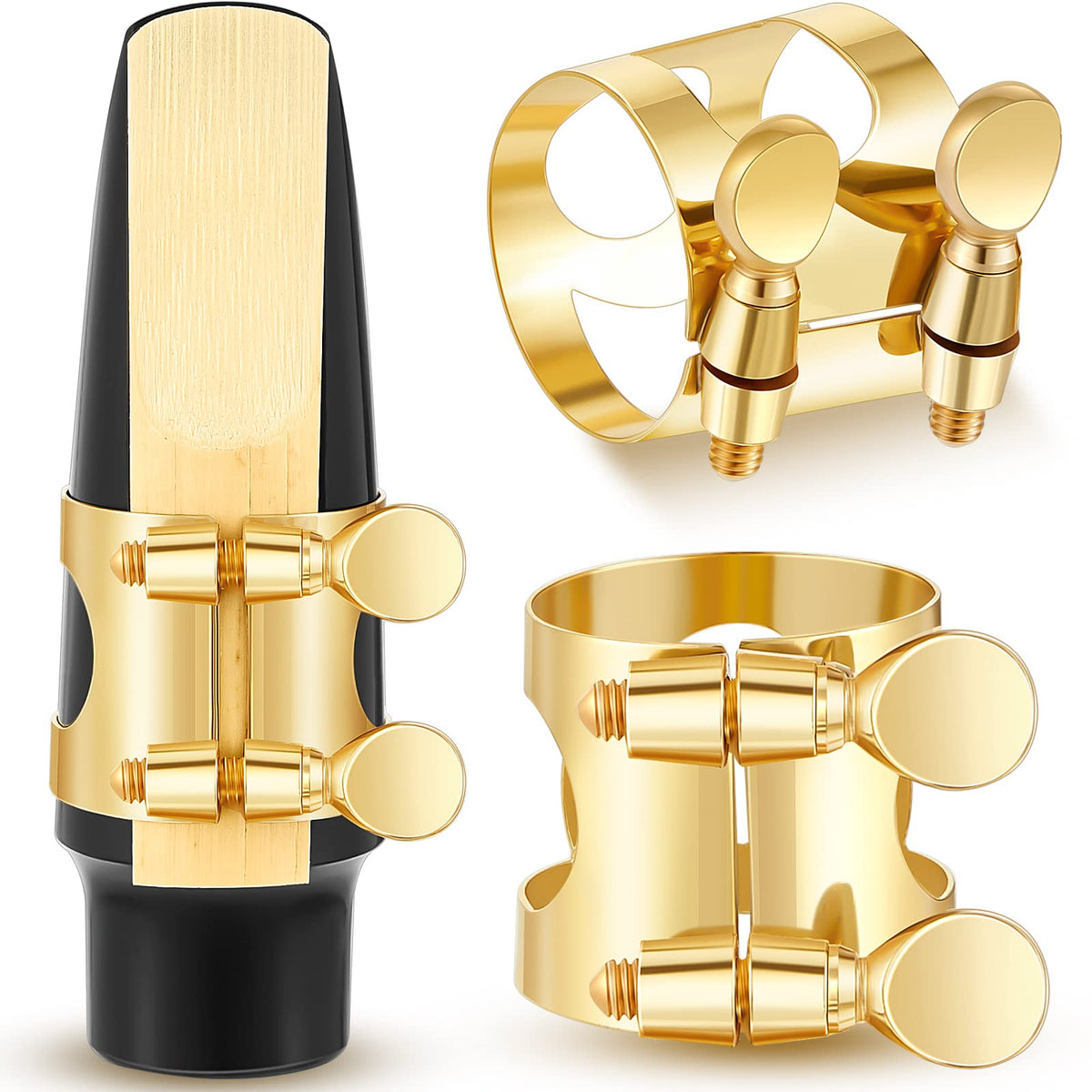 2 Pcs Gold Alto Saxophone Ligature V481