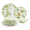 12 Piece Green Melamine Dinnerware Set B808