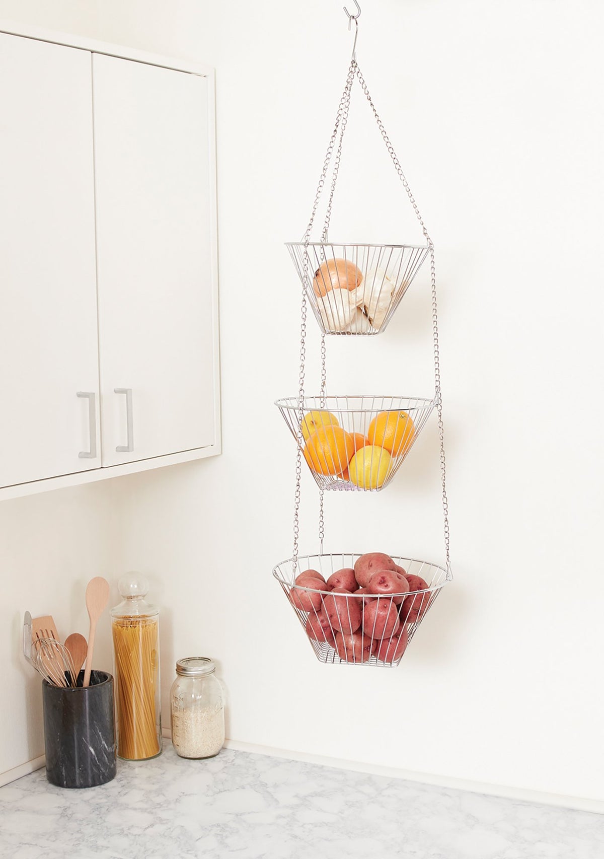 Three Tier Hanging Wire Baskets, Pack of 2 L41876