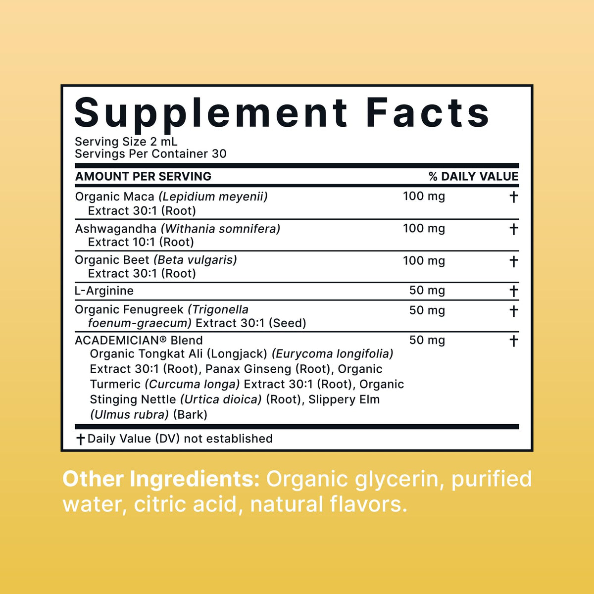 Ashwagandha MACA L Arginine Beet Root Fenugreek Liquid 60ML F350350