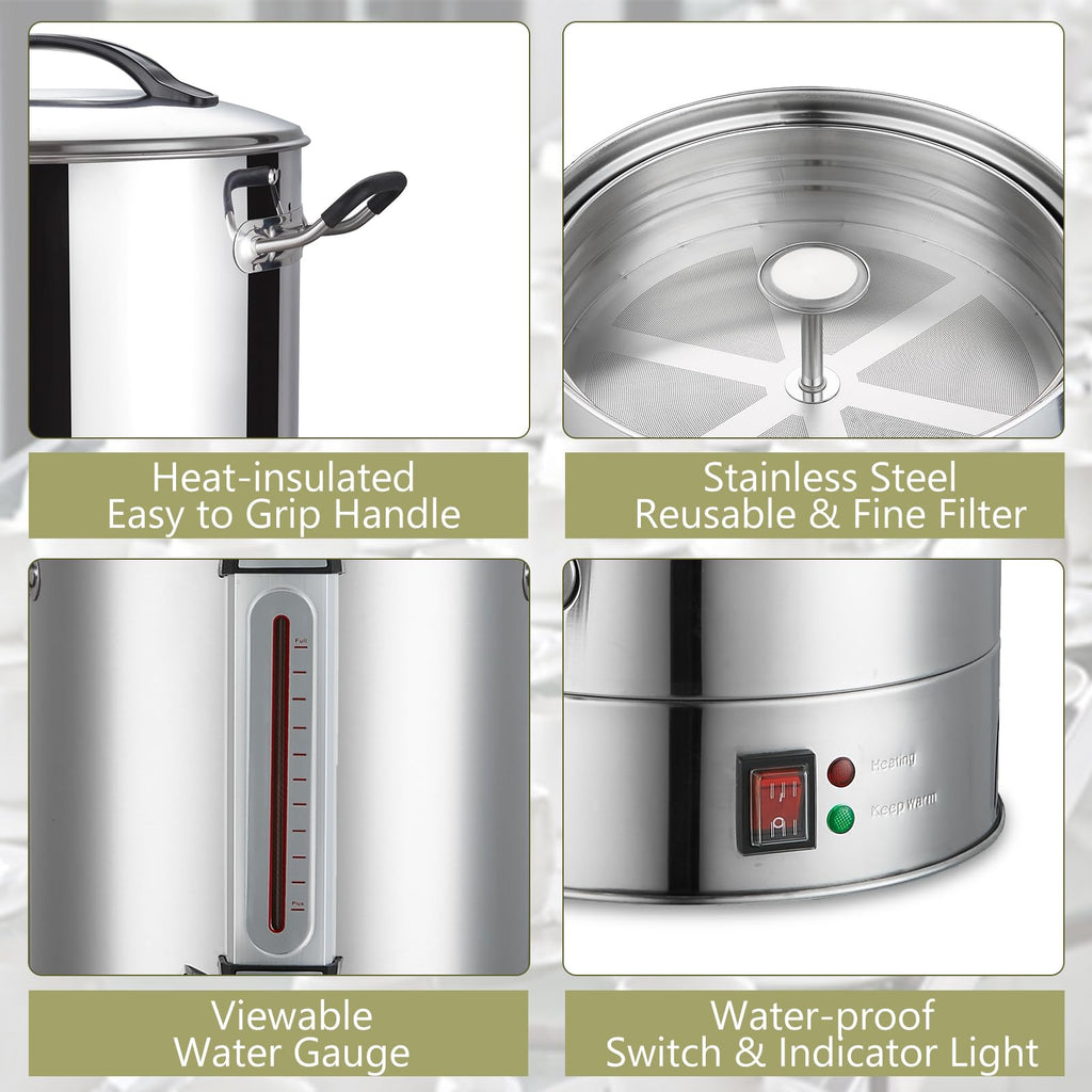 24L Stainless Steel Commercial Coffee Urn P912479