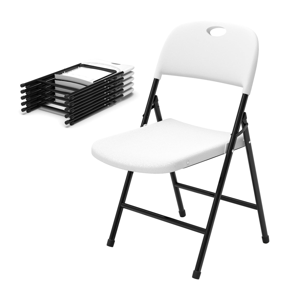 White 6 Pack Plastic Folding Chairs M919
