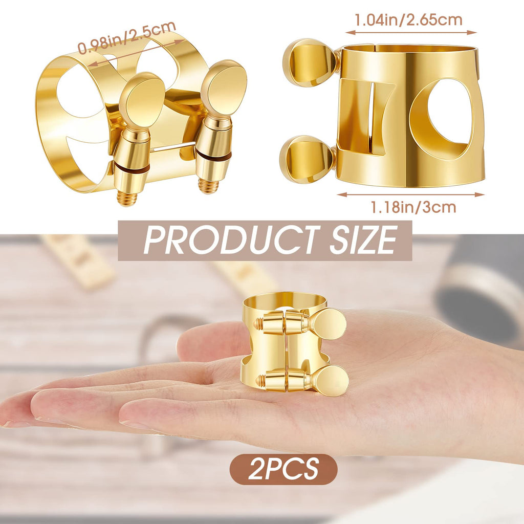 2 Pcs Gold Alto Saxophone Ligature V481