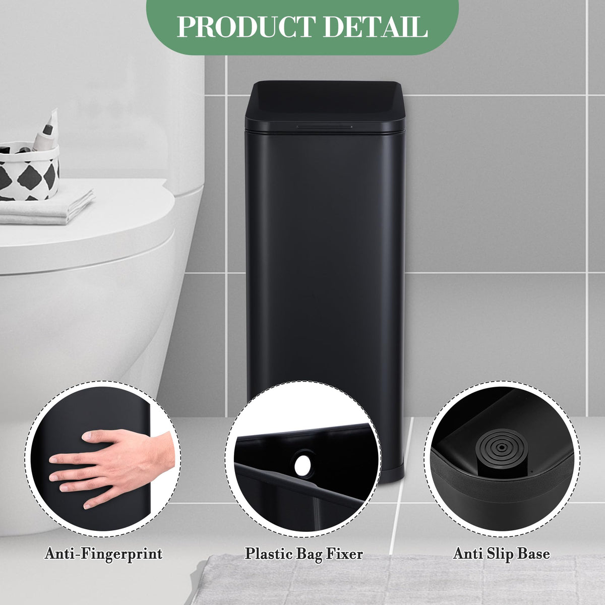 50L Stainless Steel Step Trash Can with Lid O36505