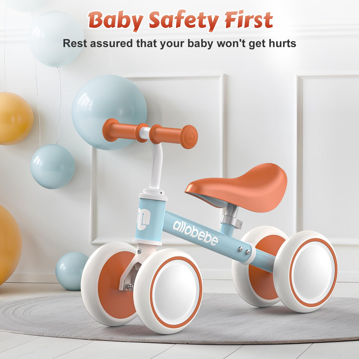 Baby Balance Bike 12-36 Months Adjustable Seat 3 Wheels X95661