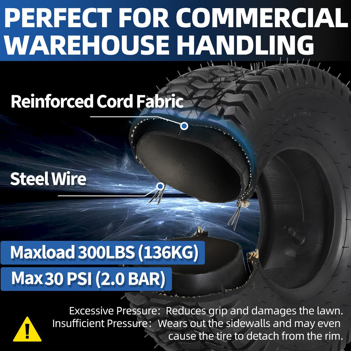 15x6.00-6 Tire and Inner Tube Set, 2 Pack X47075