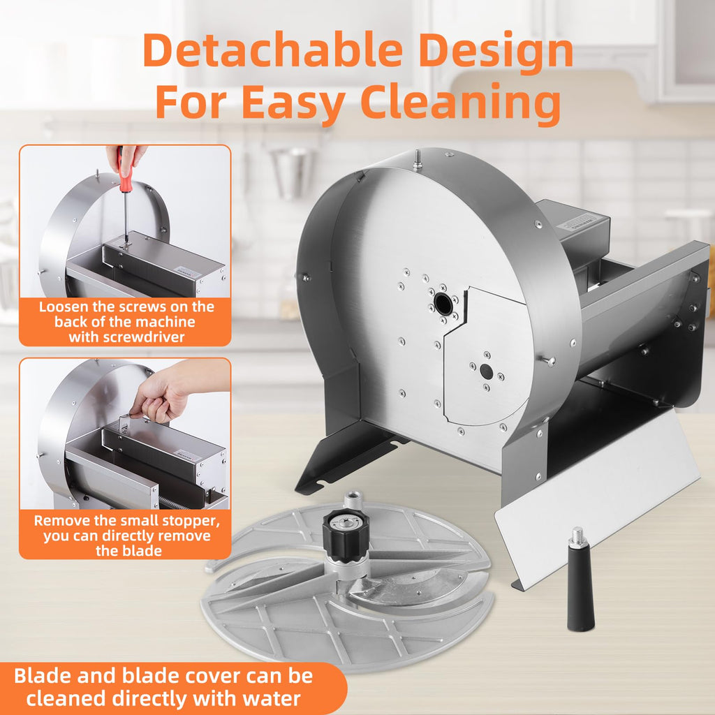 Electric Vegetable Slicer, Stainless Steel 2 IN 1 Manual & Electric Food Slicer N593685