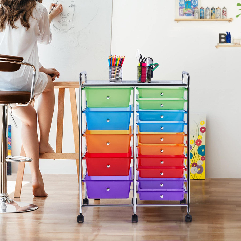 15 Drawer Rolling Storage Cart K8838