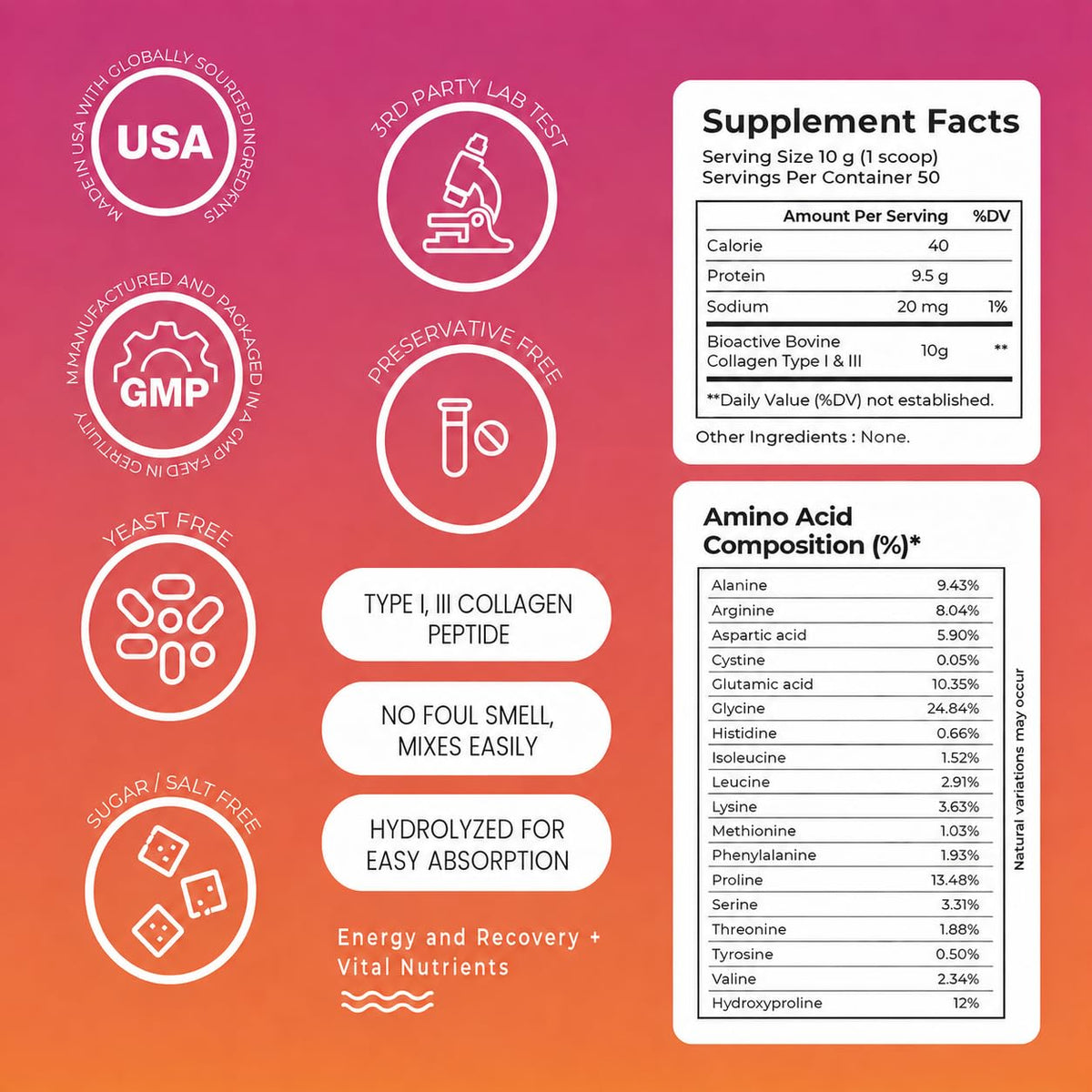 Hydrolyzed Collagen Powder 500 g O105358