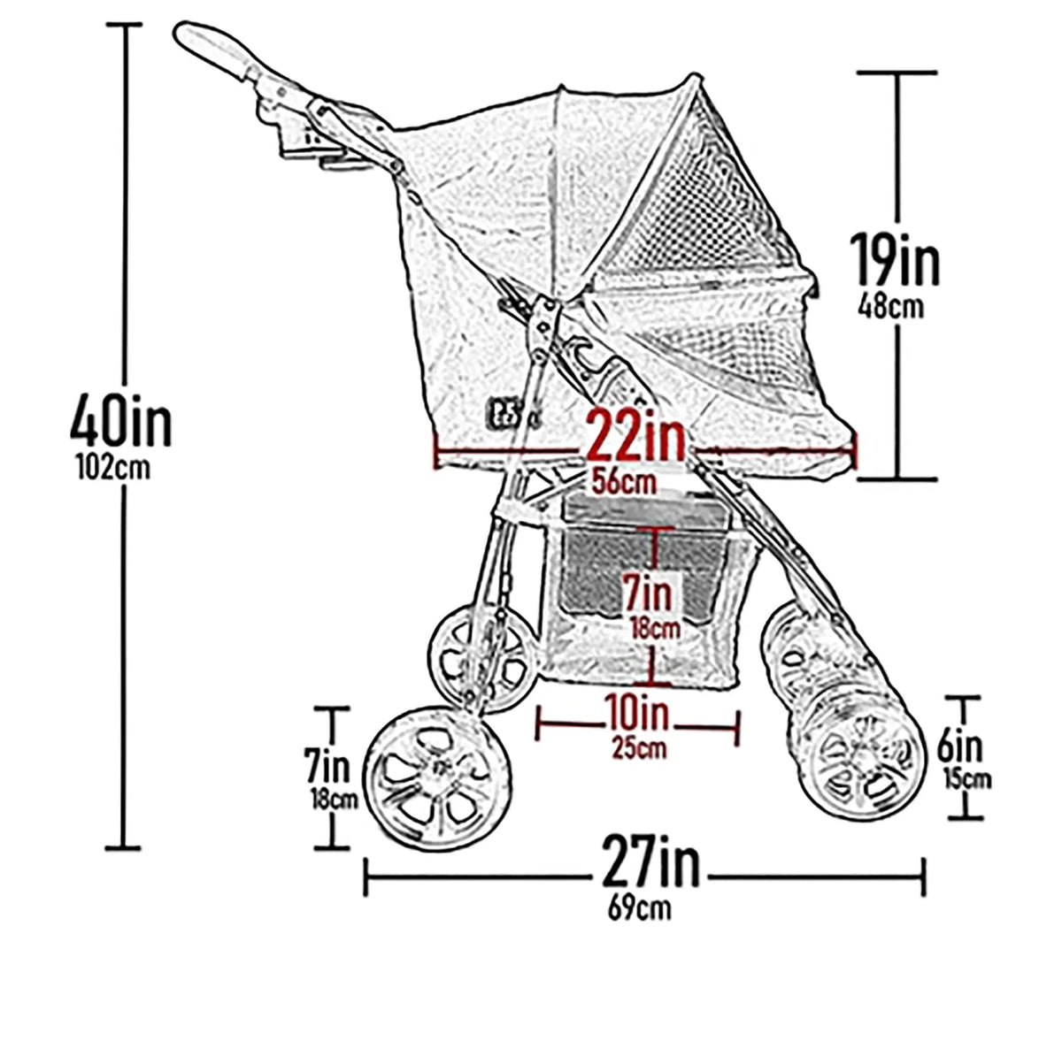 Titanium Grey Pet Stroller O3146