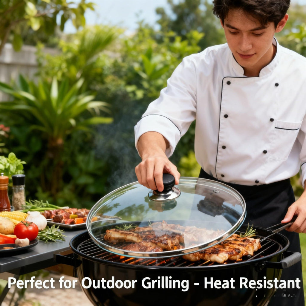10 Inch Tempered Glass Replacement Pan Lid with Steam Vent X107