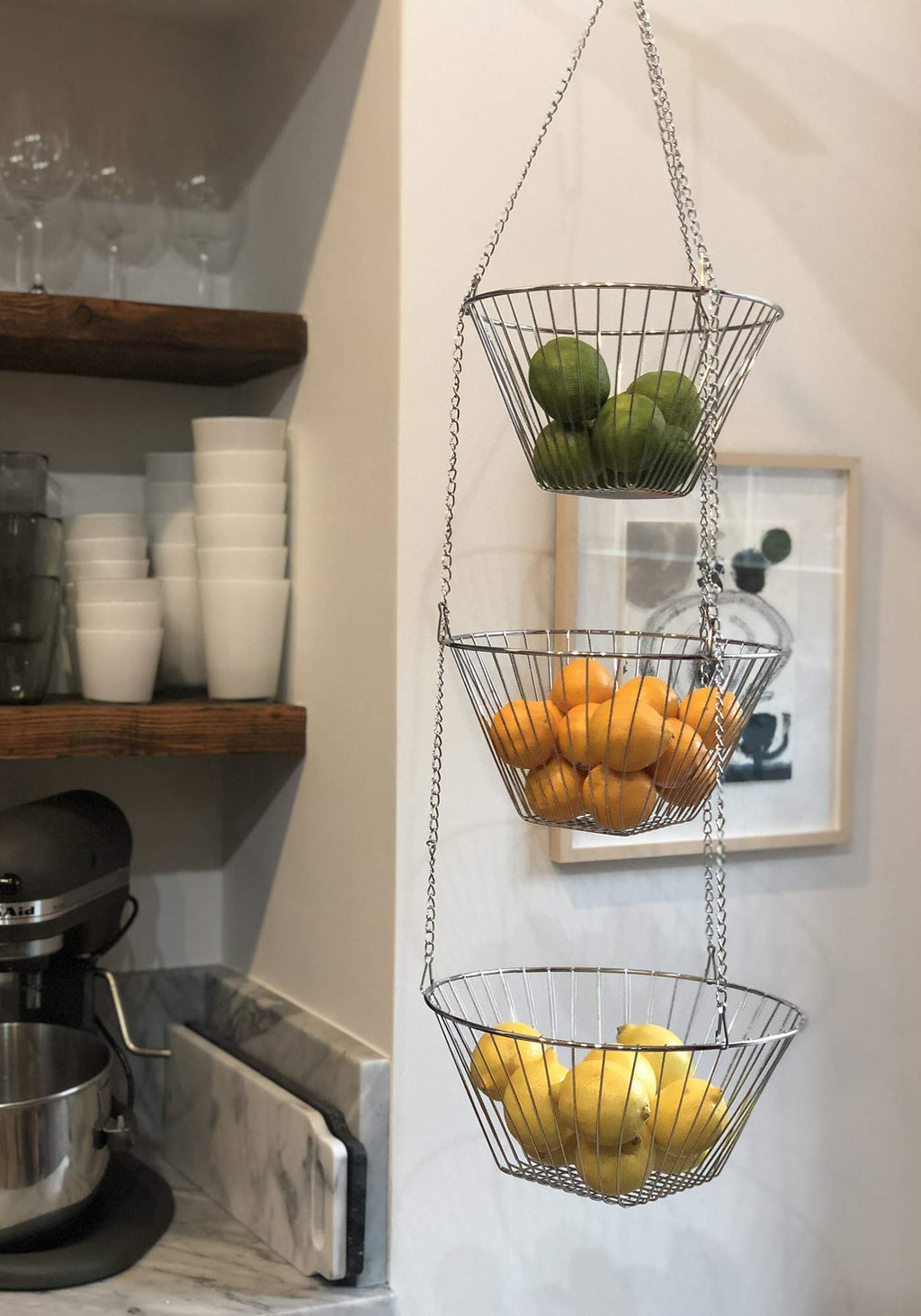 Three Tier Hanging Wire Baskets, Pack of 2 L41876