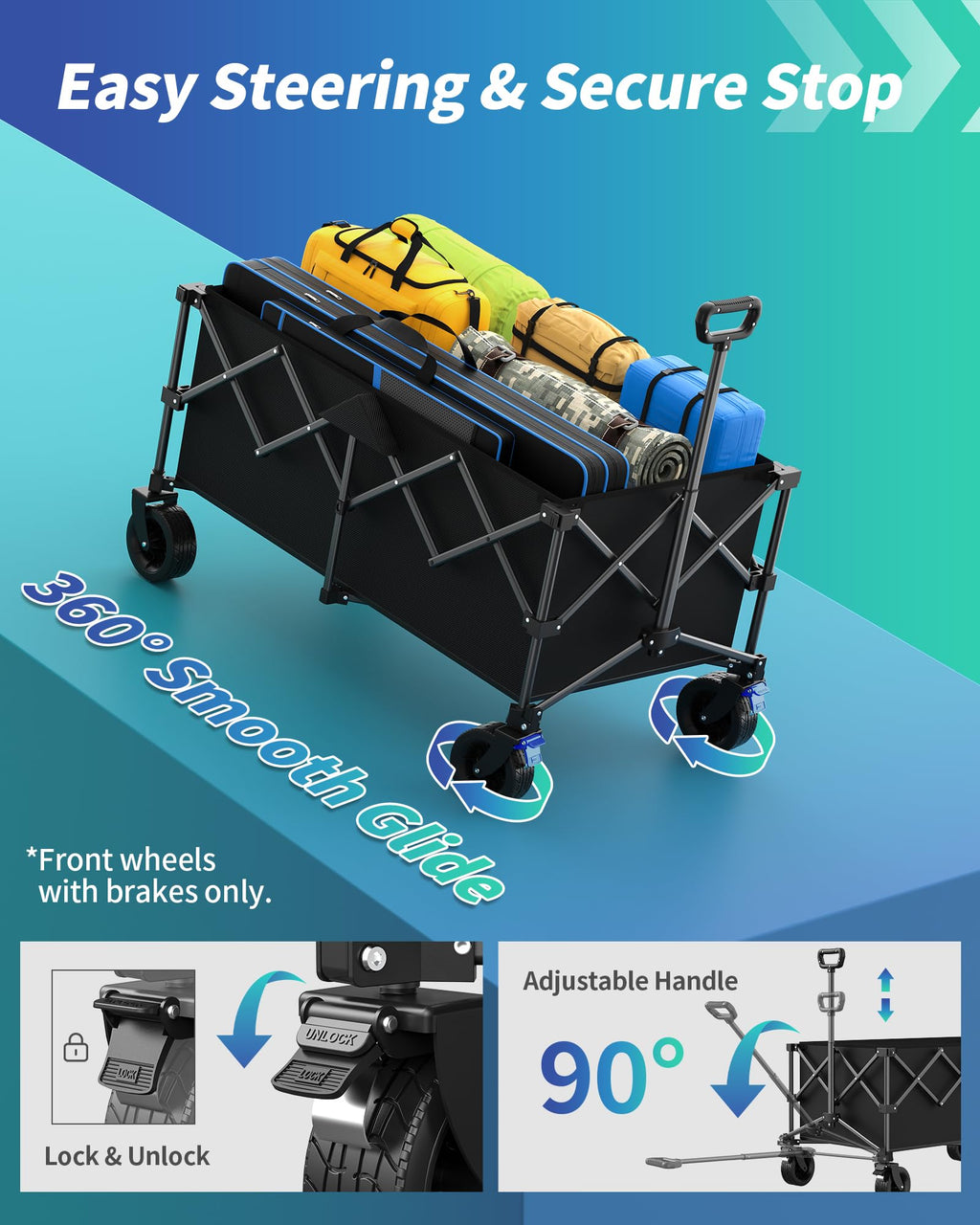 45.5" L Collapsible Wagon with Wheels N822
