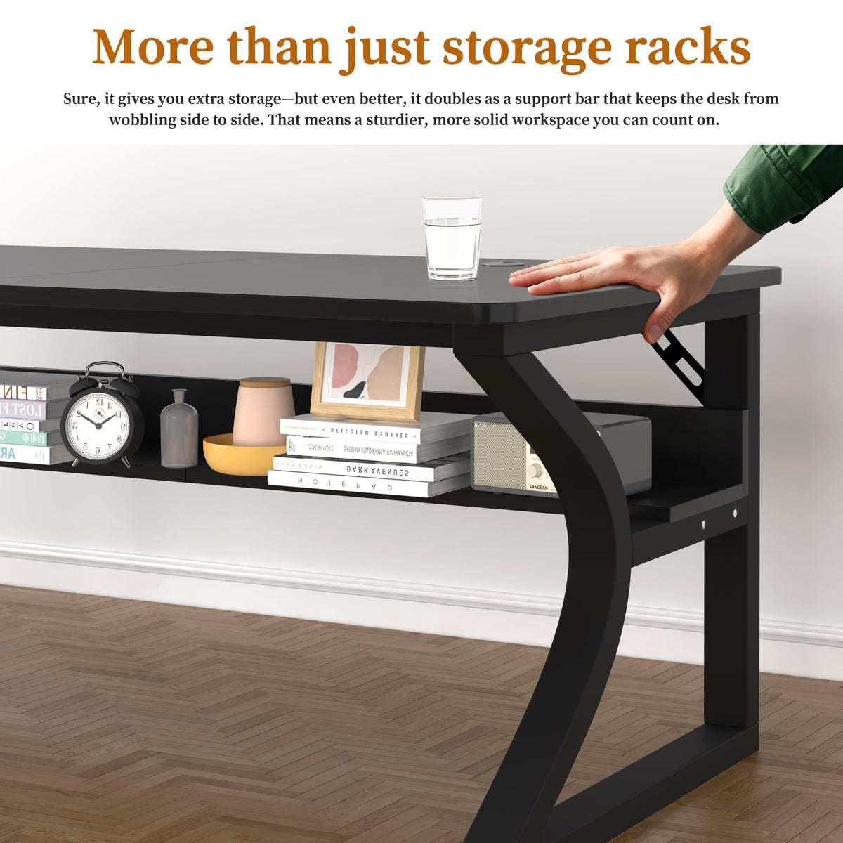 Black 55" Wood Computer Desk A604548