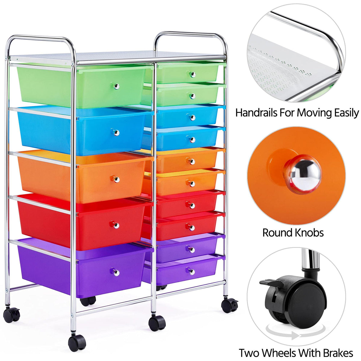 15 Drawer Rolling Storage Cart K8838