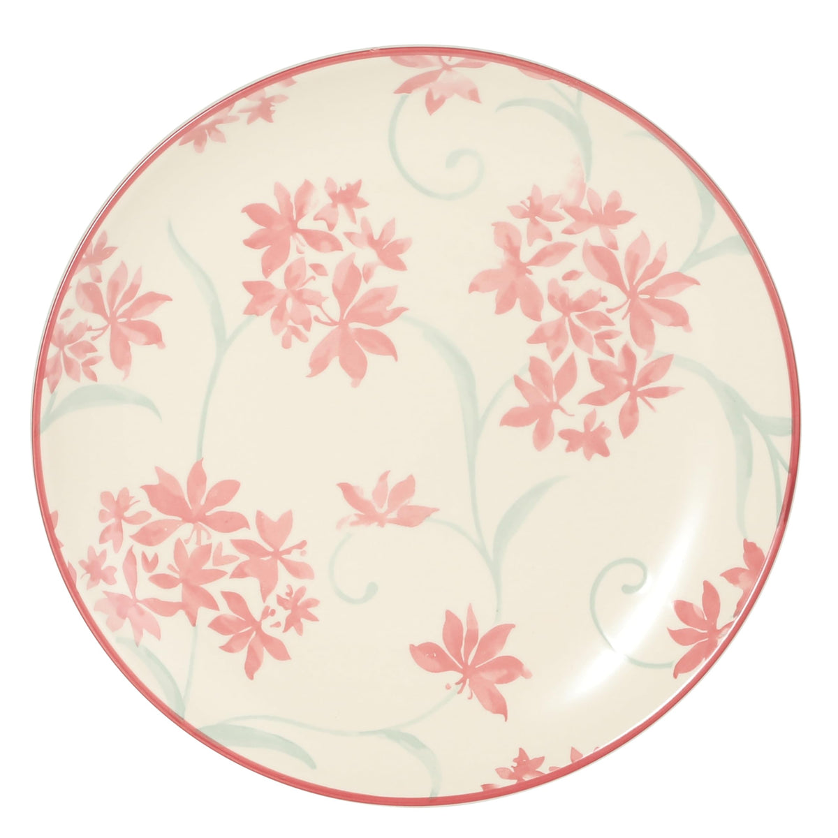 12-Piece Matte Stoneware Dinnerware Set with Pink Floral Pattern H631573
