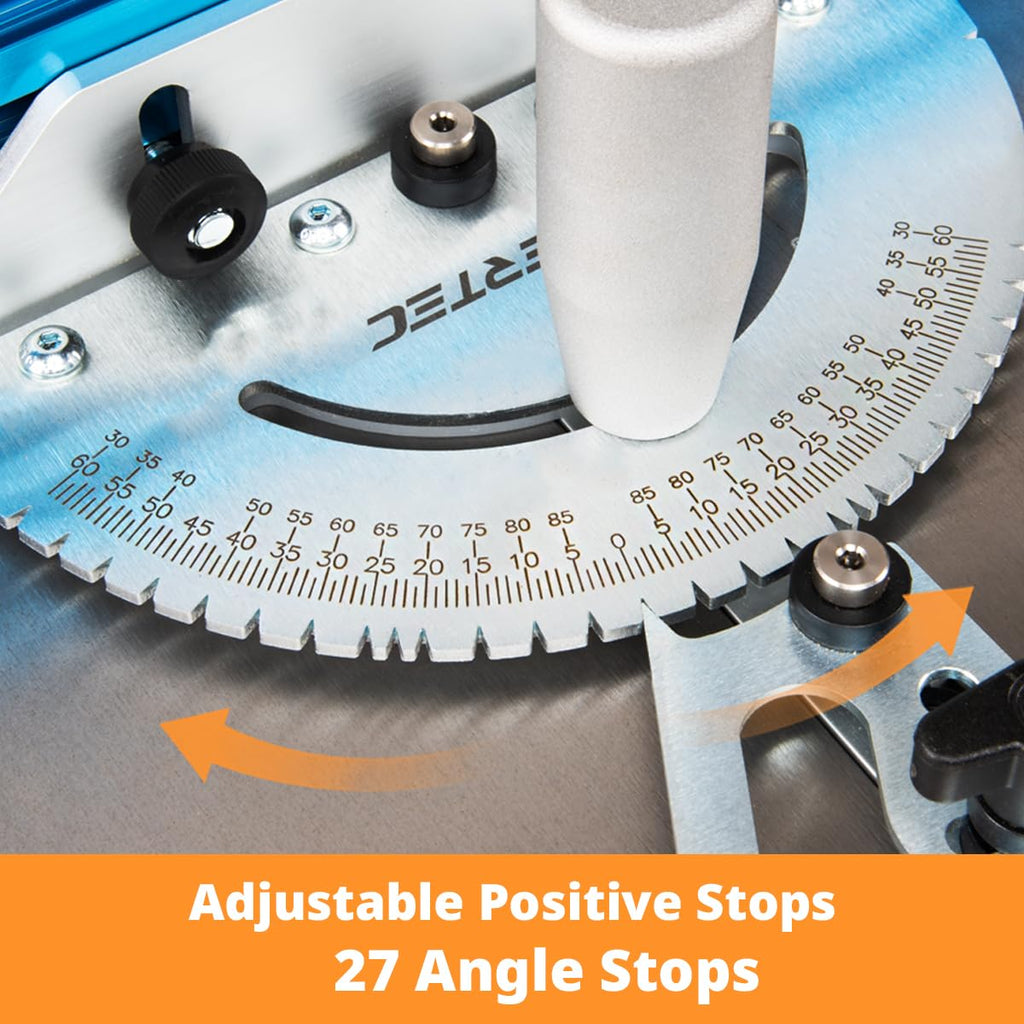 Table Saw Precision Miter Gauge System with 27 Angle Stops and T-Slotted Miter Bar P354