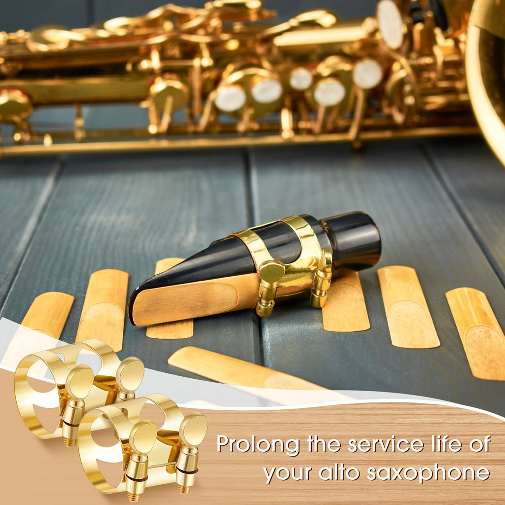 2 Pcs Gold Alto Saxophone Ligature V481