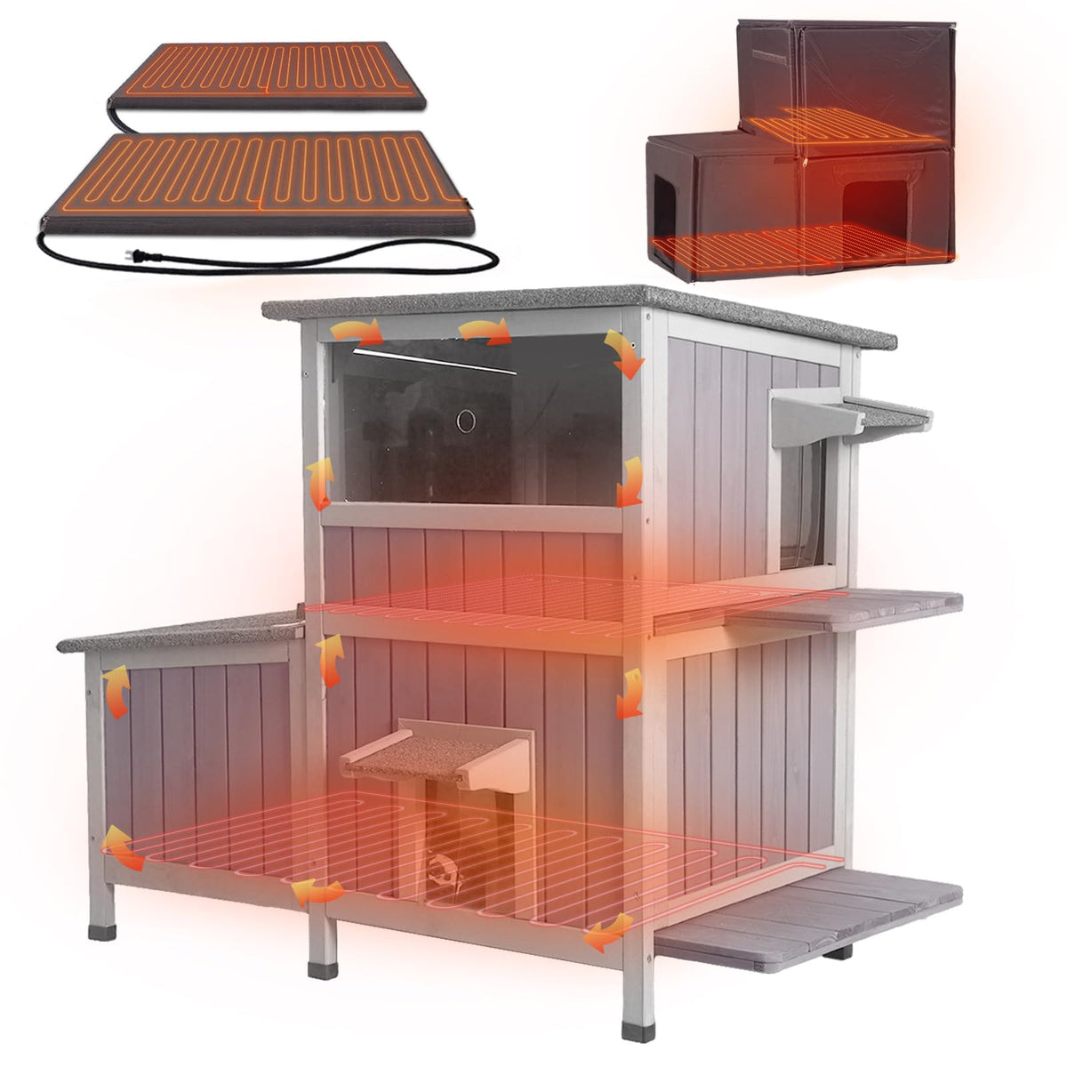 Extra Large Heated Insulated Cat House L41465