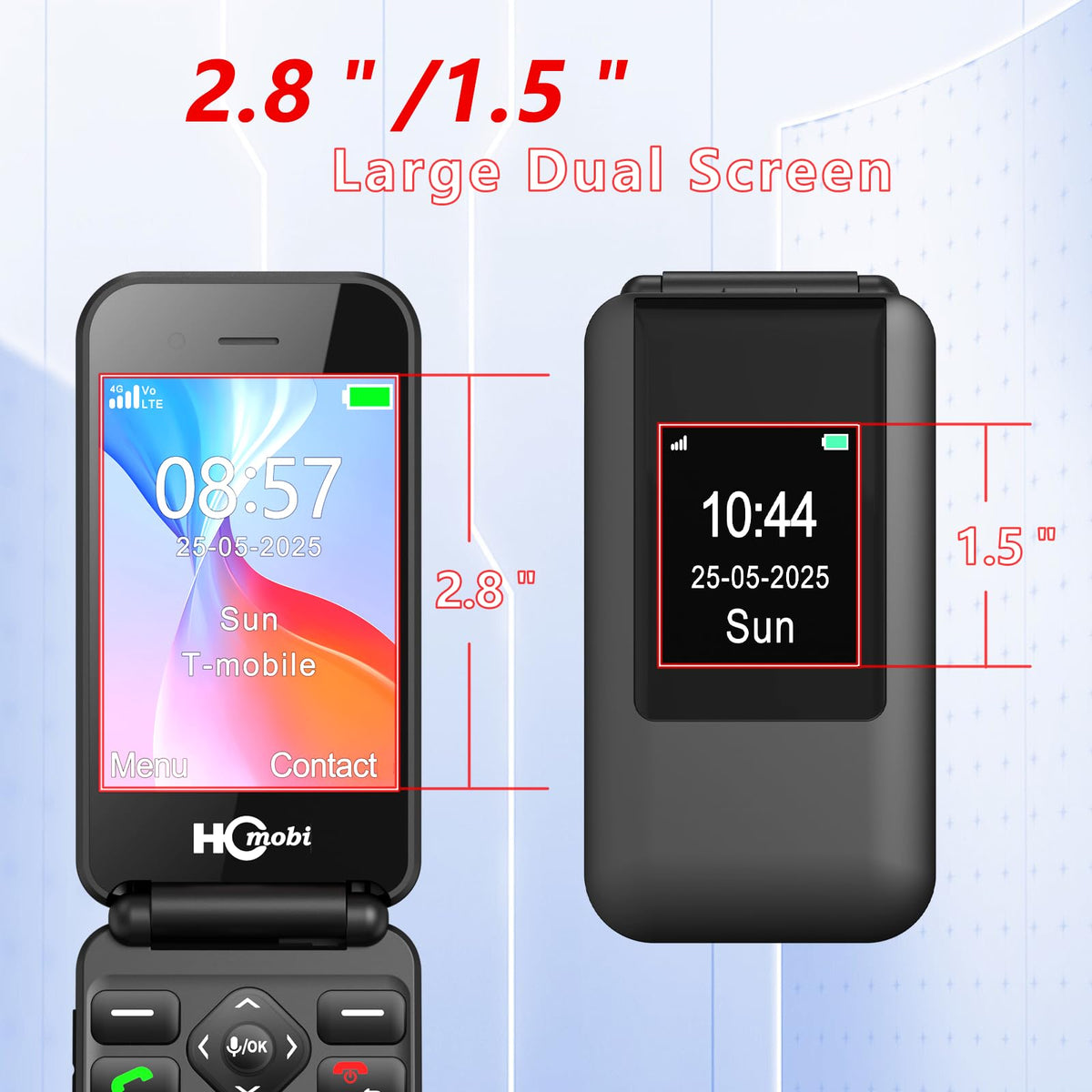 4G Unlocked Flip Phone Dual Screen Z333