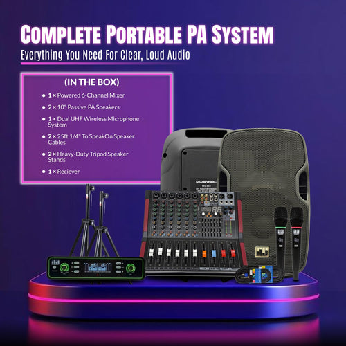 10" UHF PA System with Wireless Microphone G56111