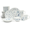 30 Piece Blue Floral Porcelain Dinnerware Set B104846
