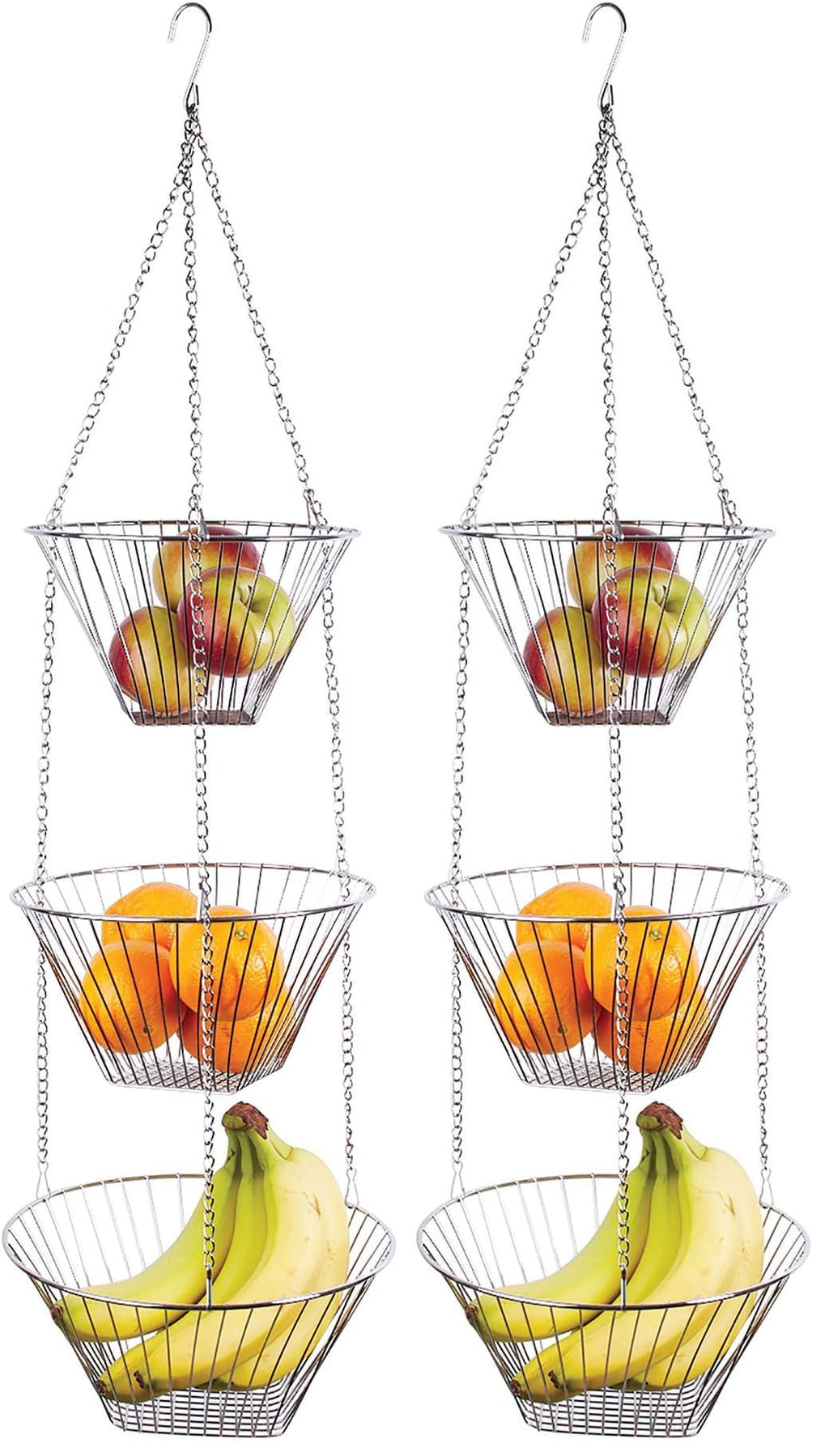 Three Tier Hanging Wire Baskets, Pack of 2 L41876