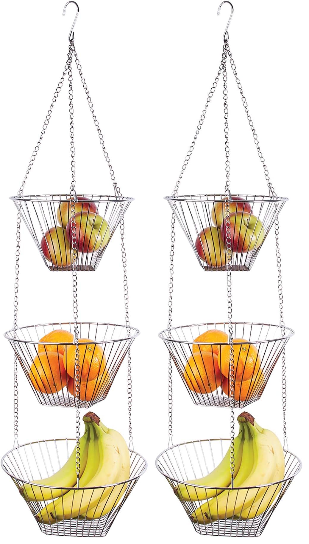 Three Tier Hanging Wire Baskets, Pack of 2 L41876