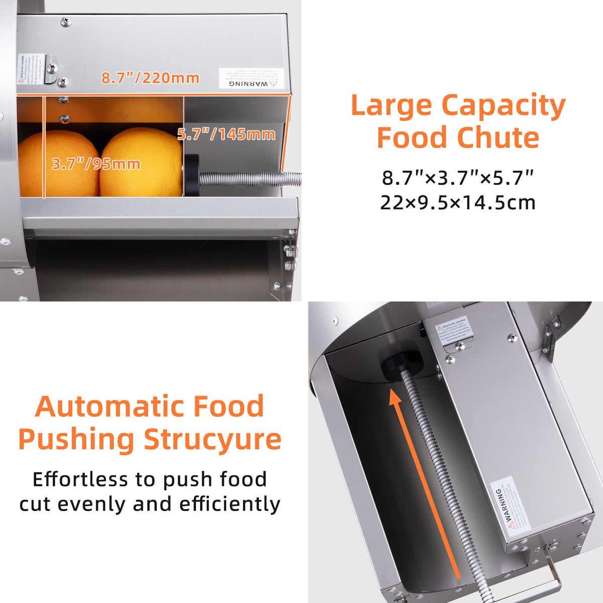 Electric Vegetable Slicer, Stainless Steel 2 IN 1 Manual & Electric Food Slicer N593685