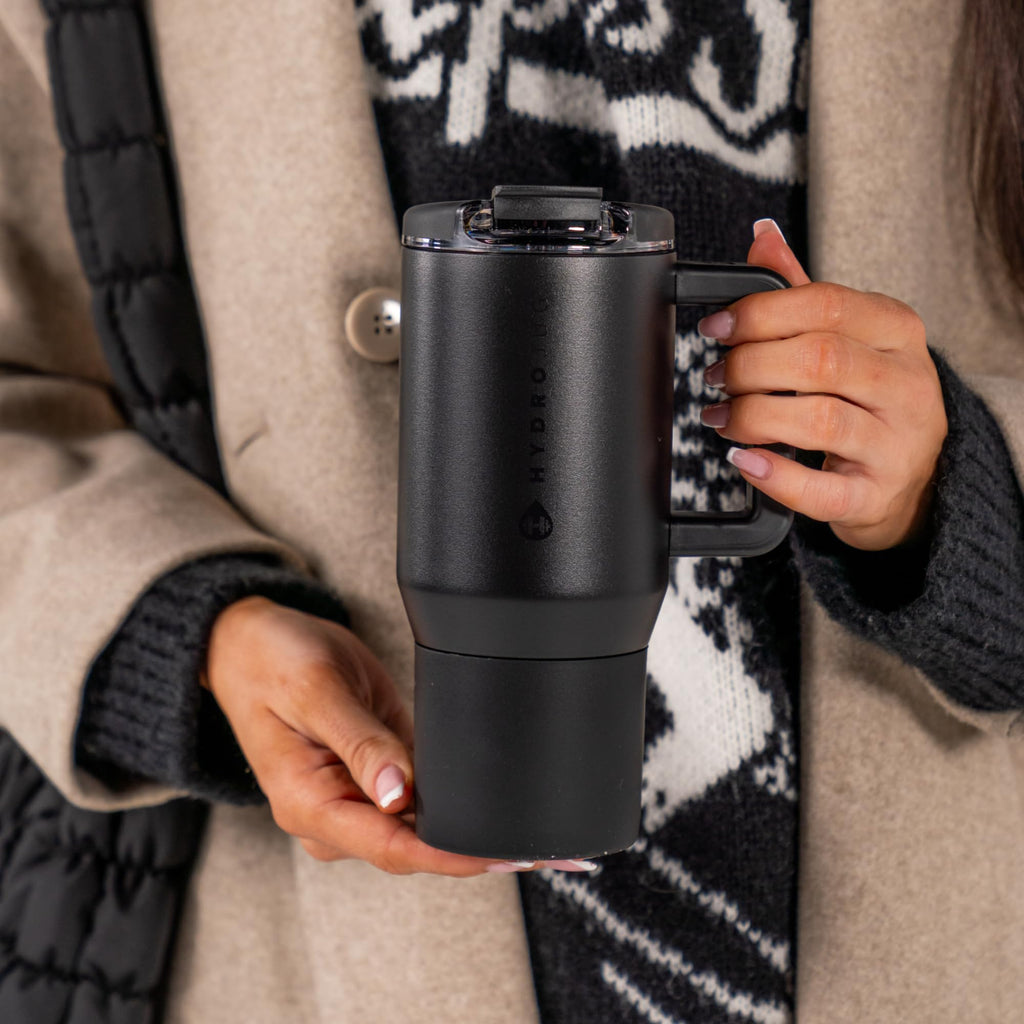 20oz Ceramic-Lined Mug with Handle, Black G763417
