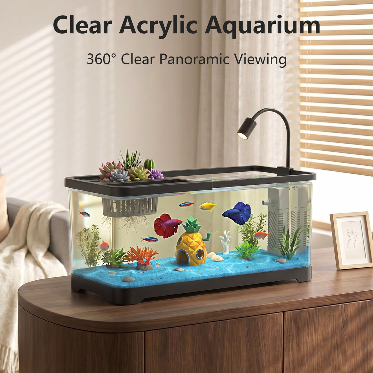5 Gallon Aquarium Starter Kit with Filter and Light U2829