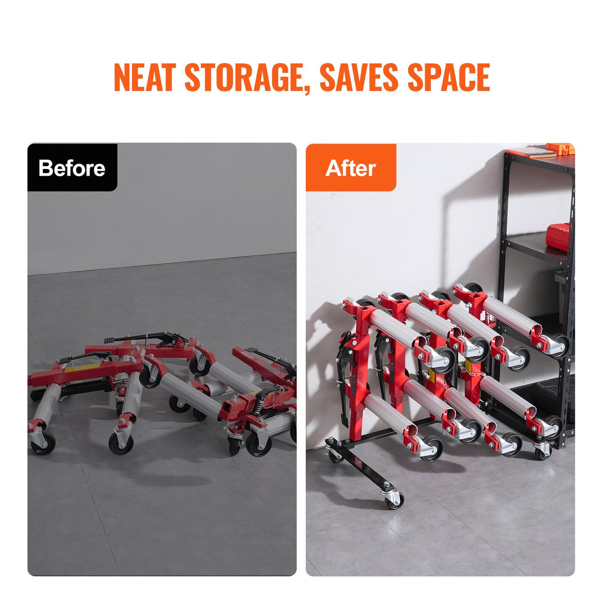 Car Dolly Rack with 360° Rotatable Wheels, 4-Dolly Capacity E29157