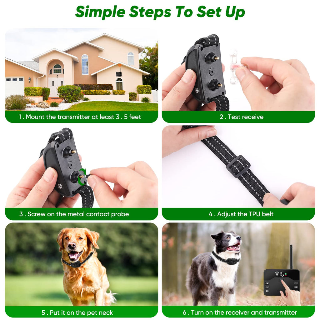 Wireless Dog Fence with Remote Training Collar S1651