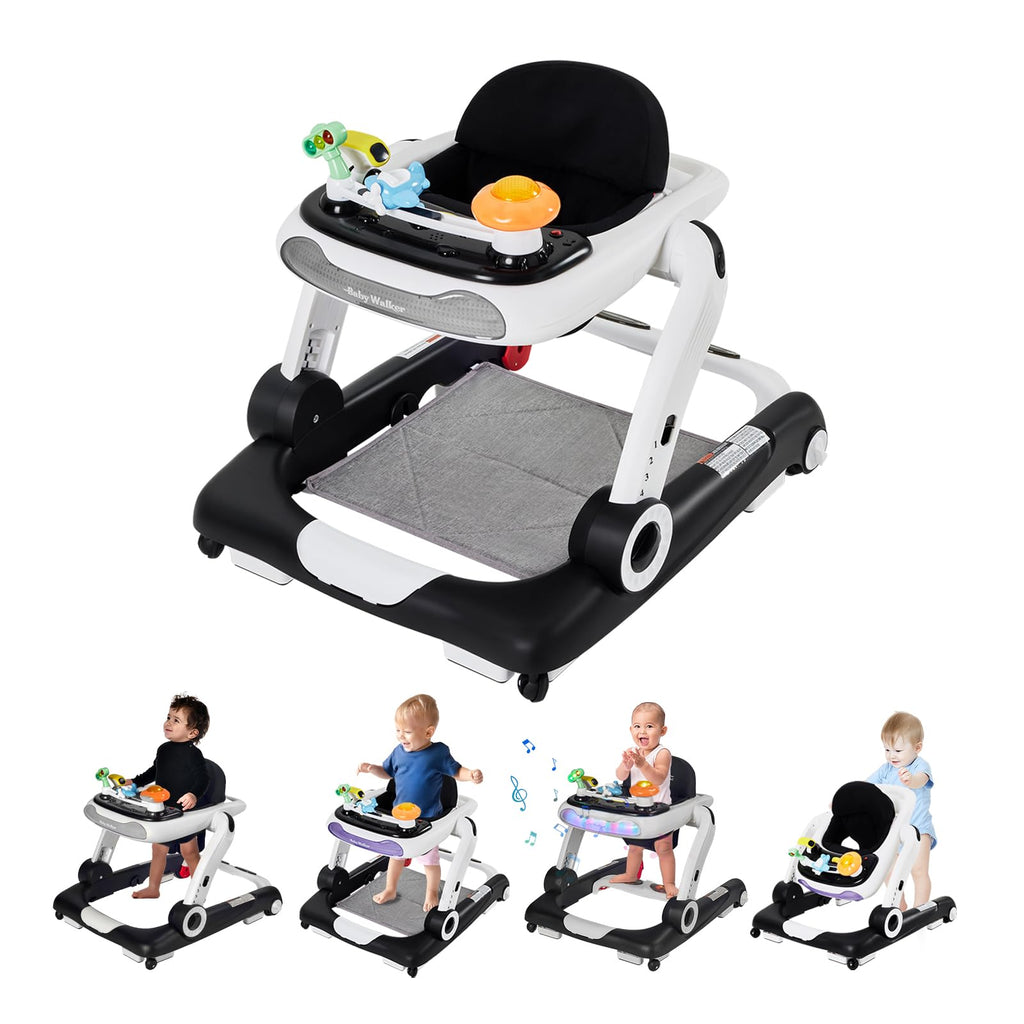 Foldable Adjustable Baby Walker with Wheels and Bouncer J894849