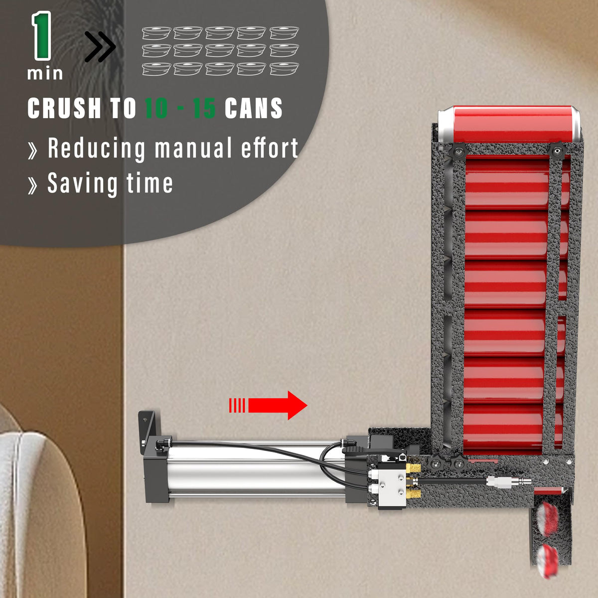 Heavy Duty Aluminum Can Crusher Wall Mounted 12oz 16oz I338275
