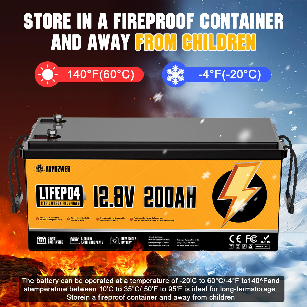 12V 200Ah LiFePO4 Lithium Battery 2 Pack M70591