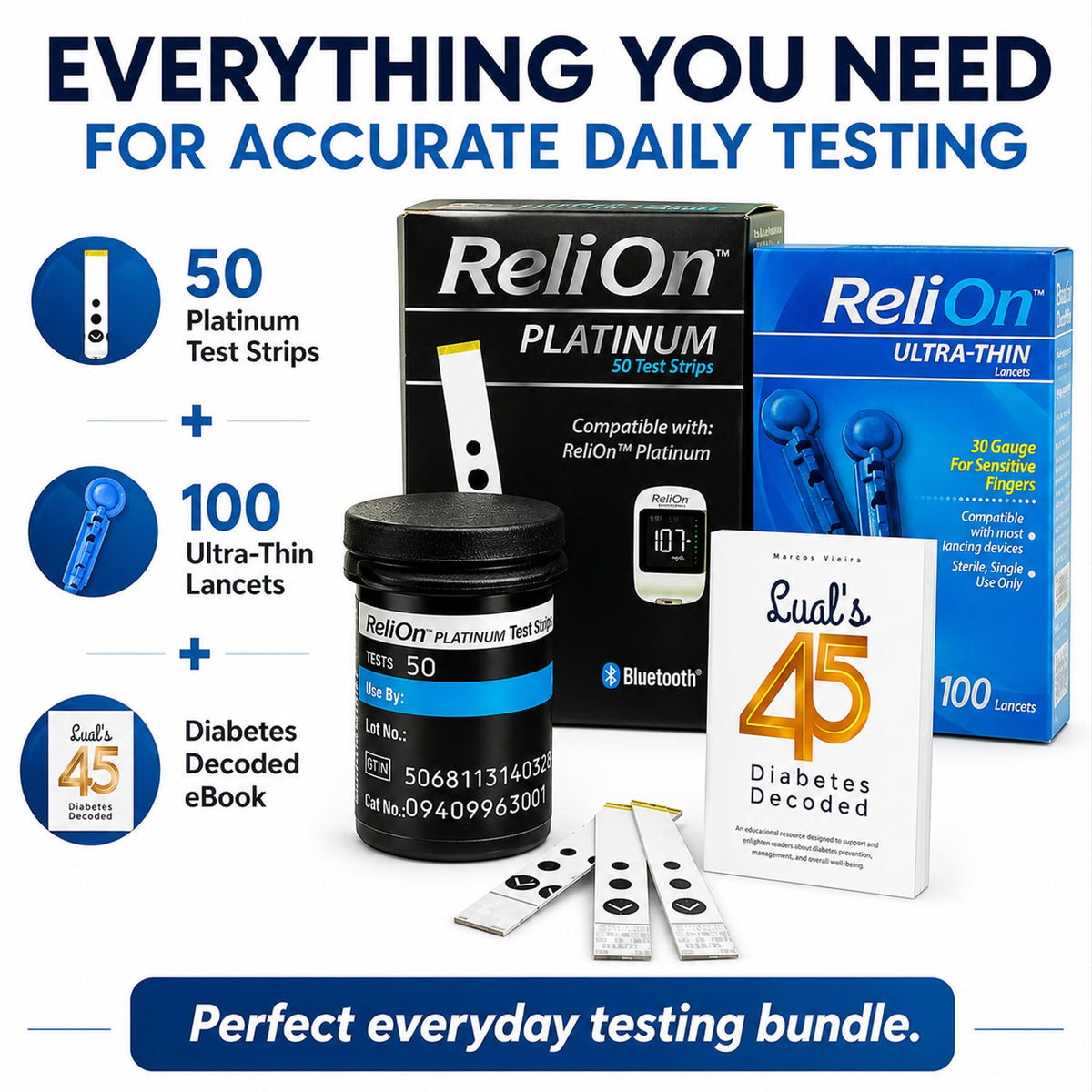 Test Strips 50 count + Lancets for Glucose Monitor Kit R5482