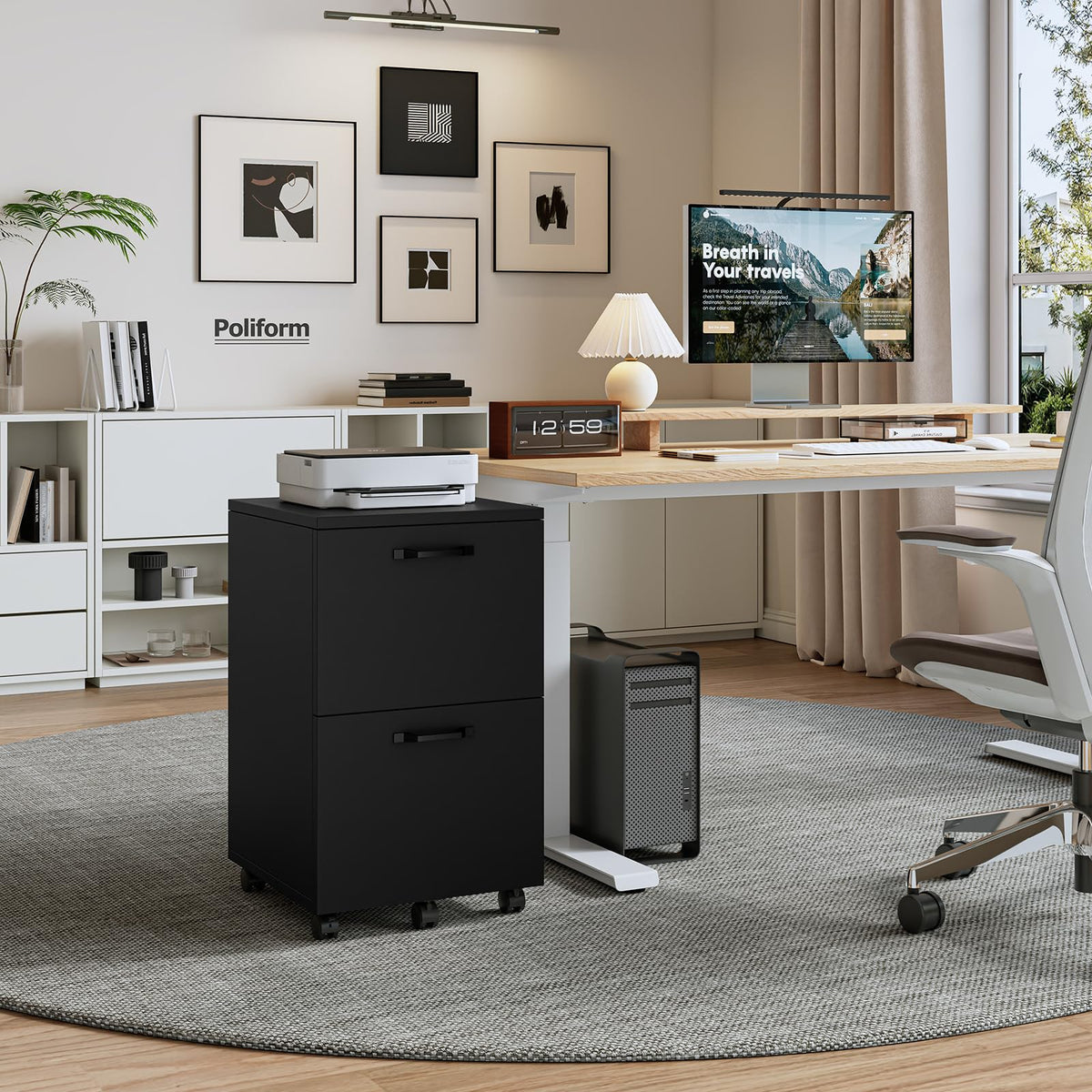 2 Drawer Rolling Storage Cabinet M55502