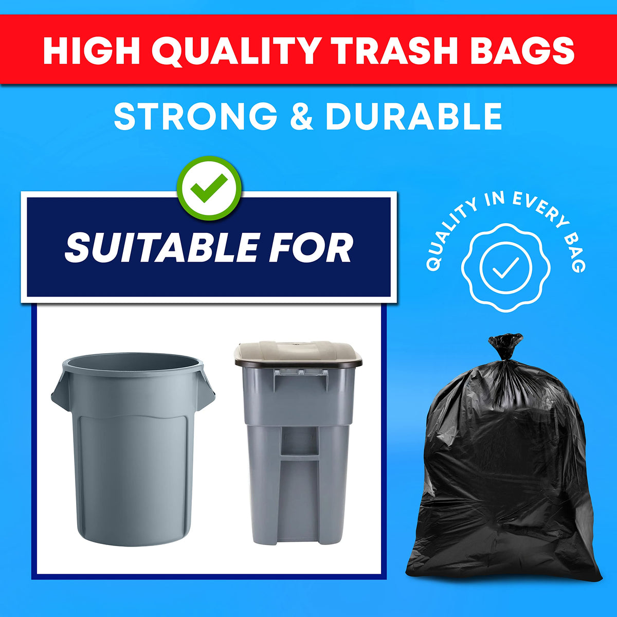 44-45 Gallon Heavy Duty Trash Bags V665701