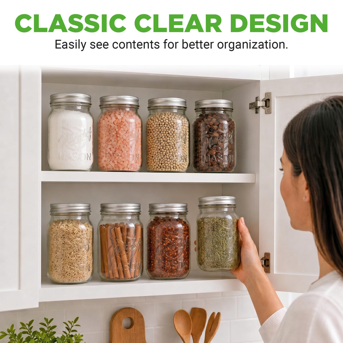 16 oz. Wide Mouth Glass Food Storage Containers with Lids, 12 Pcs W9787