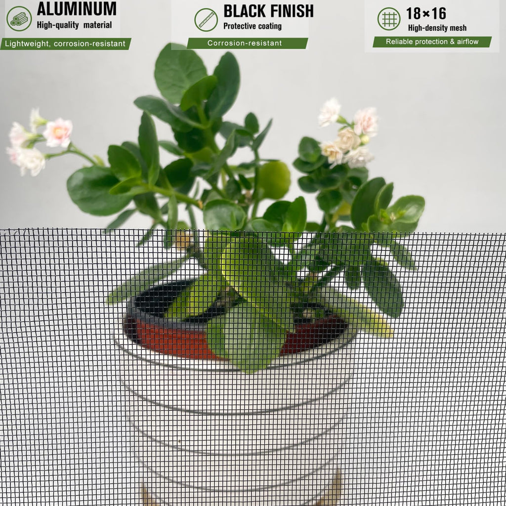 Black Aluminum Screen Mesh Roll 48 in x 100 ft 18 x 16 Mesh A655682